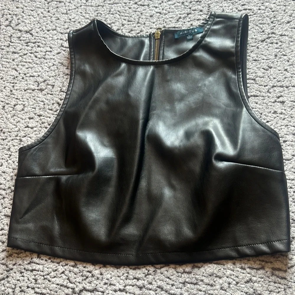 KIRIOUS Black Leather Top - Picture 10 of 10
